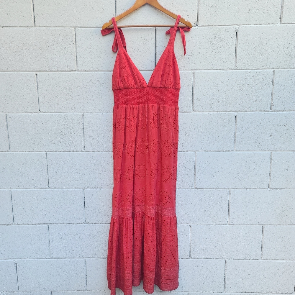 Alice + Olivia | Levine Broderie-Anglaise Cotton Linen Blend Maxi Dress NEW - Picture 2 of 16